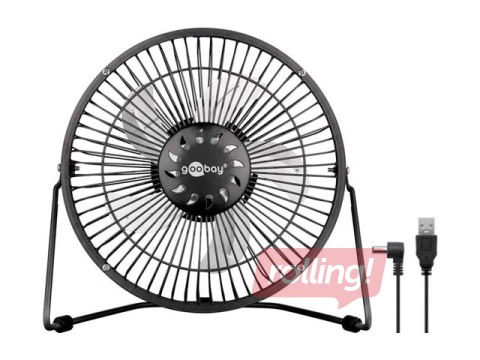 Ventilators galda Goobay ar USB ø20cm, melns