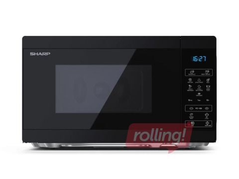 Mikroviļņu krāsns Sharp YC-MS02E-B, brīvi stāvoša, 20 l, 800W, melna
